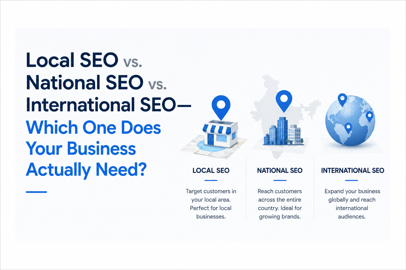 Local SEO vs. National SEO vs. International SEO—Which One Does Your Business Actually Need?